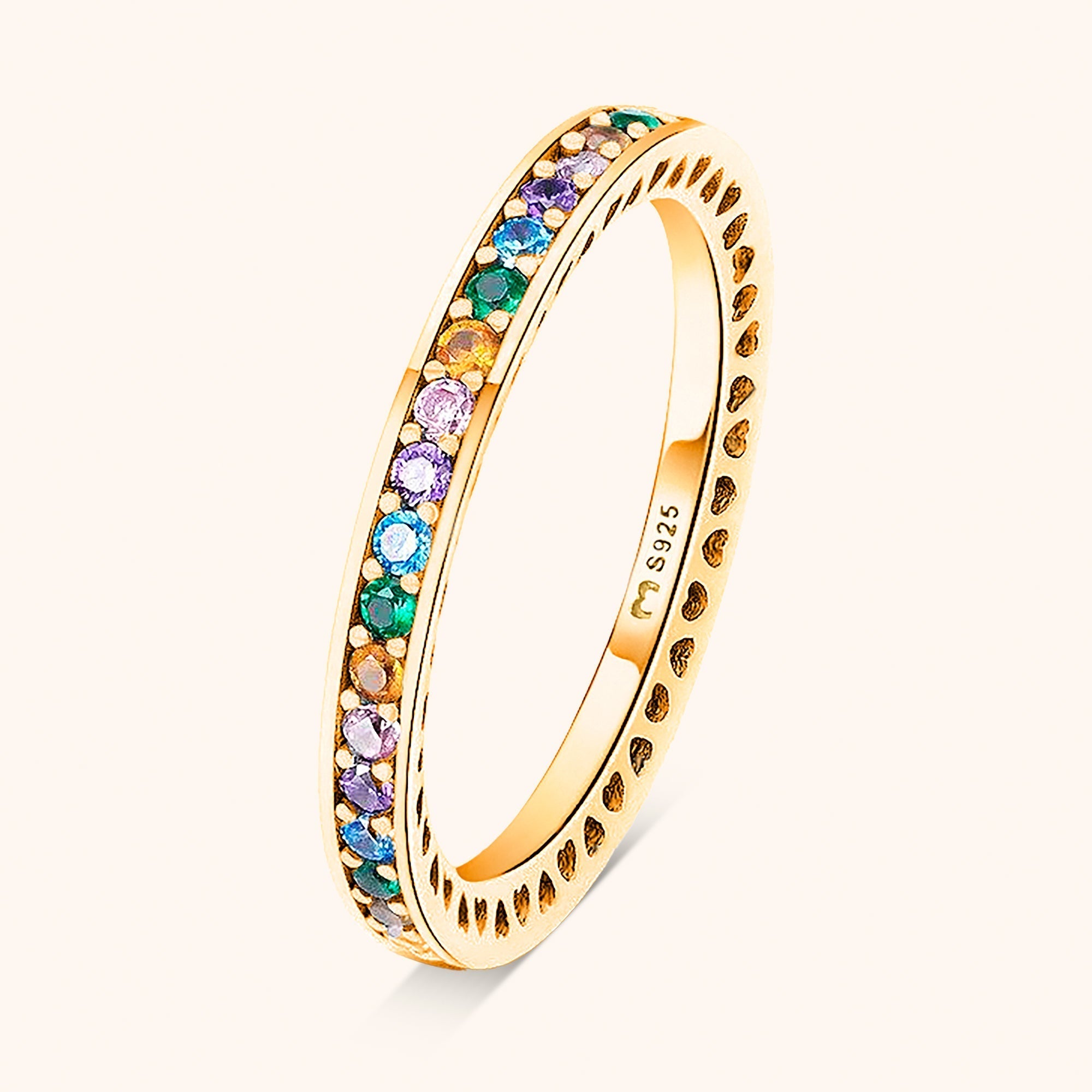 Aurora - Bague arc-en-ciel aux zircones vives