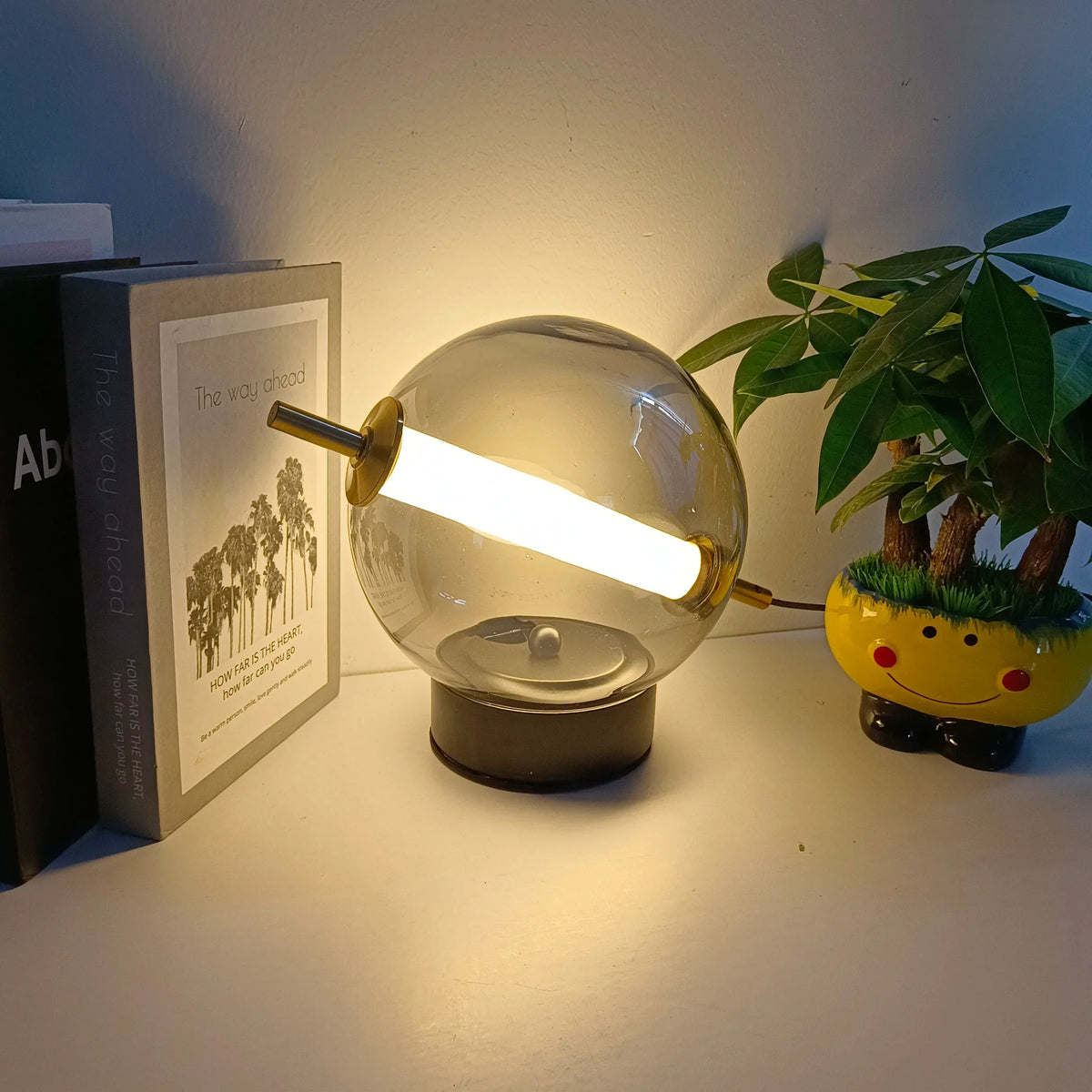 RadiantRevival - Retro Glass Table Lamp with Warm Glow
