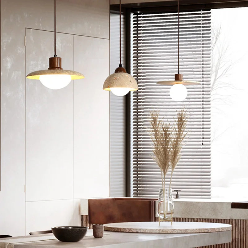 TranquilGlow Chandelier - Wabi-Sabi Stone Chandelier for a Calming Glow