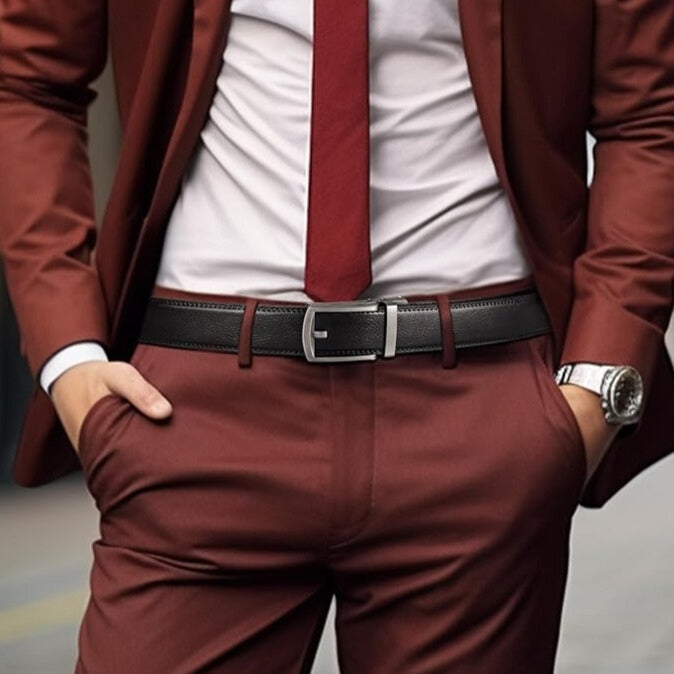 EliteSlide Belt - Ceinture Cuir Glissière Homme