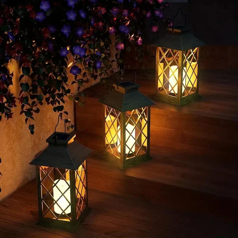 Velunar - Decorative Solar Lantern with LED Flame