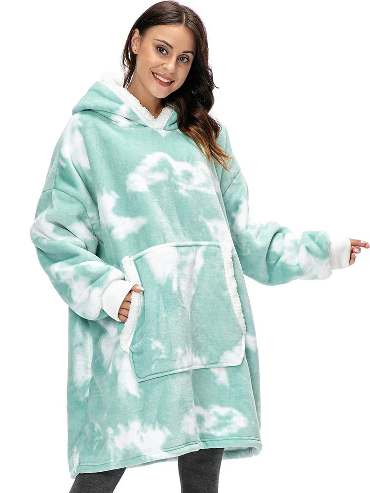 CozyNest FleeceWrap - Oversized Hooded Fleece Blanket
