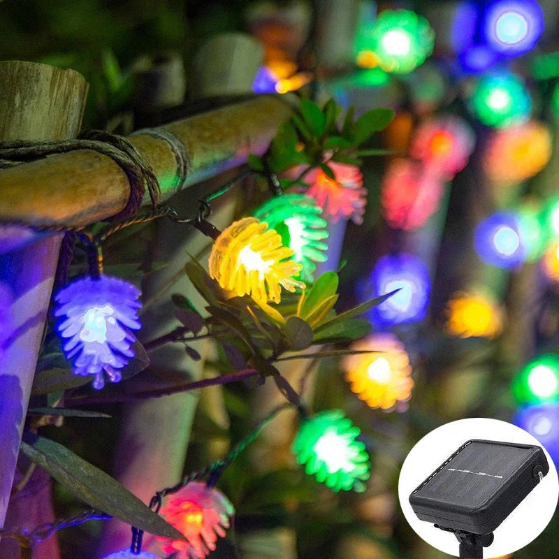 Pinecone Solar String Lights - Magical Garden and Party Decoration
