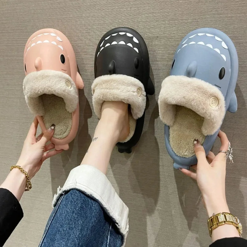 SharkSlippers - Cozy Cotton Shark Slippers for Indoors