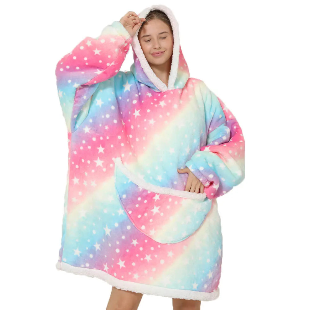 SnugJoy Blanket - Oversized Hooded Fleece Blanket with Pockets