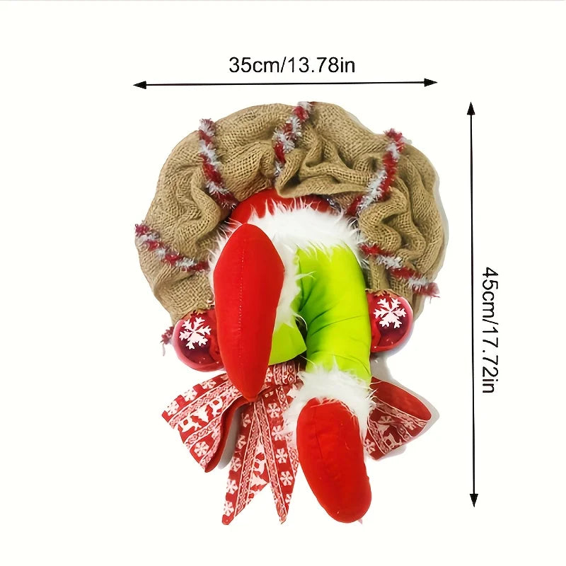 Magic Christmas Wreath - Fabric Elf Legs Festive Decor