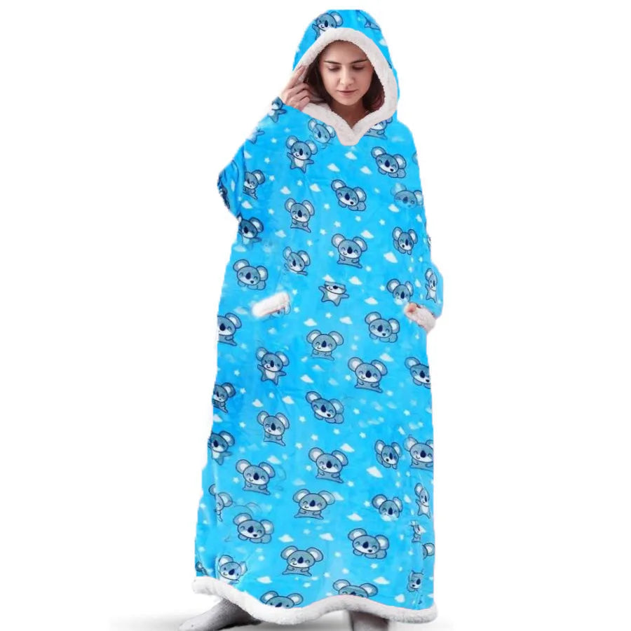 SleeveSnug - Oversized Flannel Sweatshirt Blanket for Winter