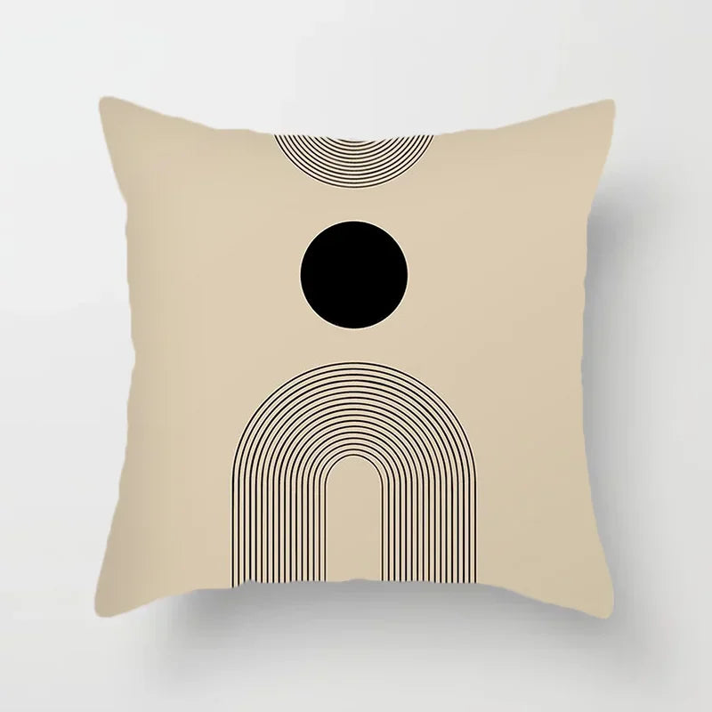 Aurum Cushion Cover - Black and White Abstract Print Decorative Cover