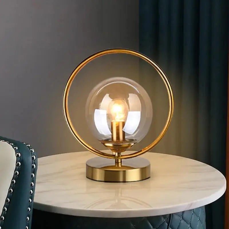 BallGlow - Glass Table Lamp with Brass Accents