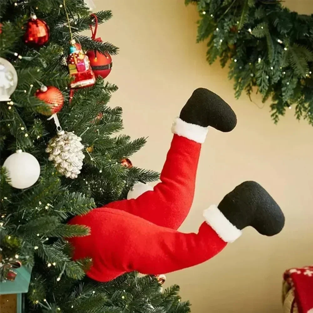 SantaLegs - Hanging Plush Santa Claus Legs