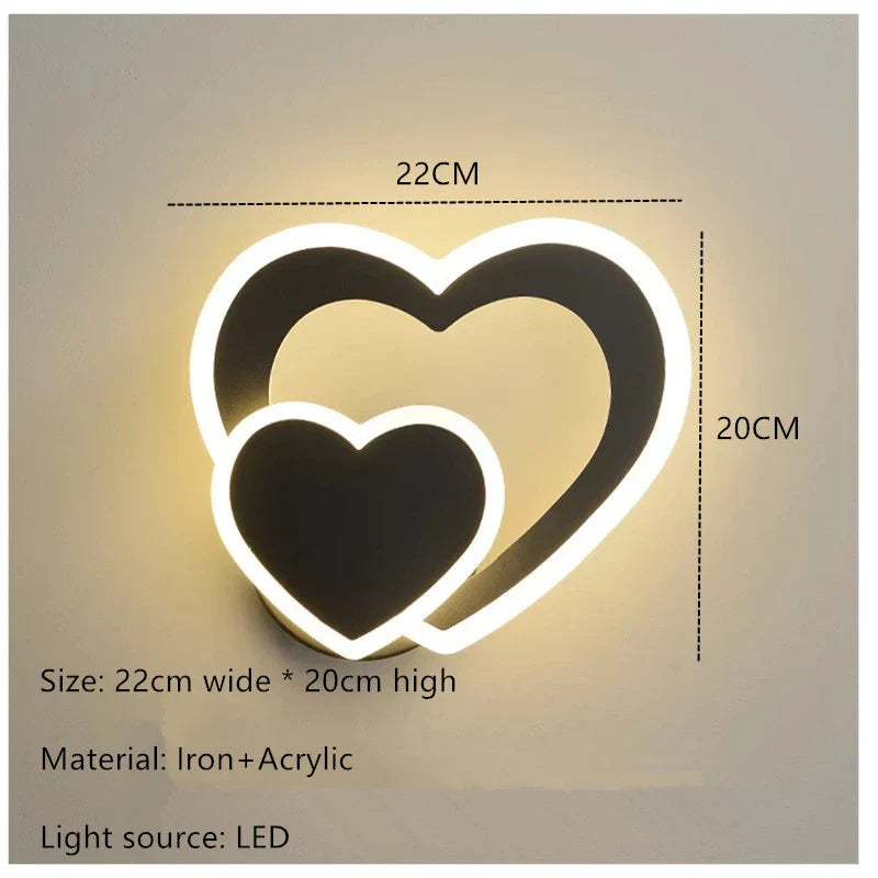 HeartGlow Wall Lamp - Modern LED Heart Wall Light