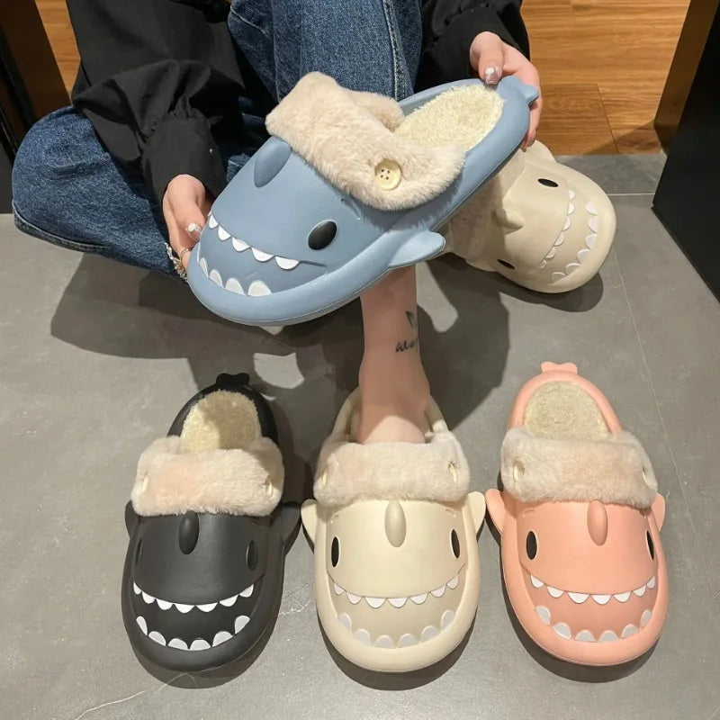SharkSlippers - Cozy Cotton Shark Slippers for Indoors