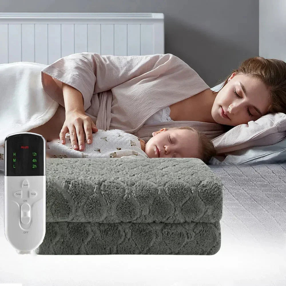 Vuscrest - Double-Layer Flannel Heated Blanket with Timer