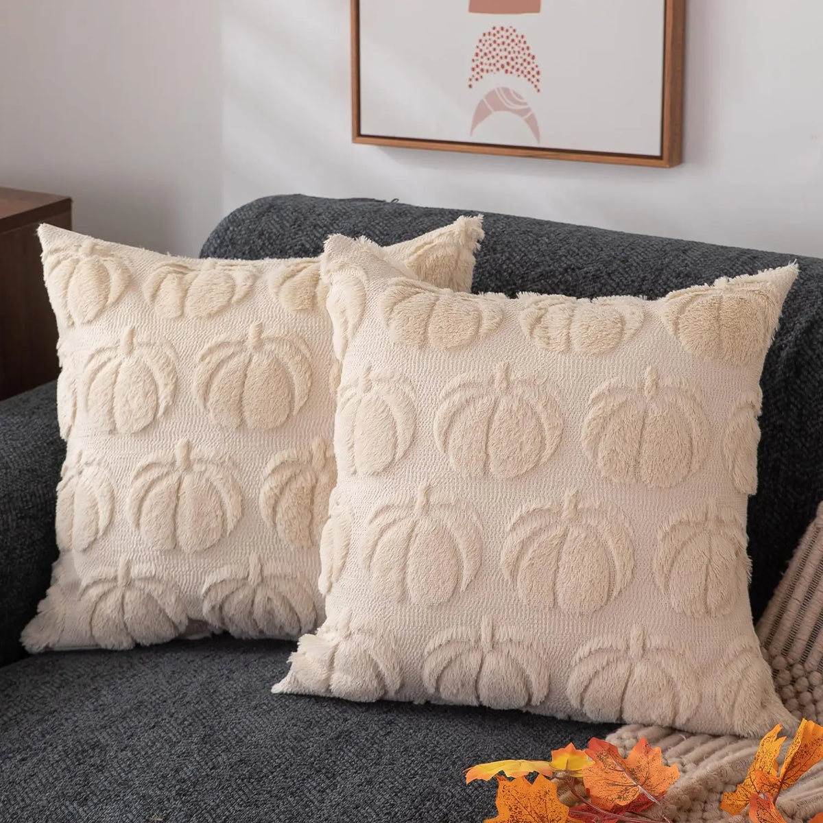 Céleste - Faux Fur Cushion Cover in Autumn Tones