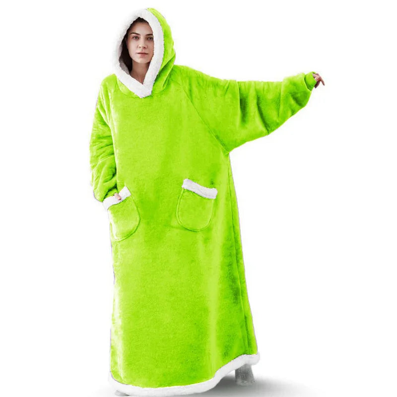 SleeveSnug - Oversized Flannel Sweatshirt Blanket for Winter