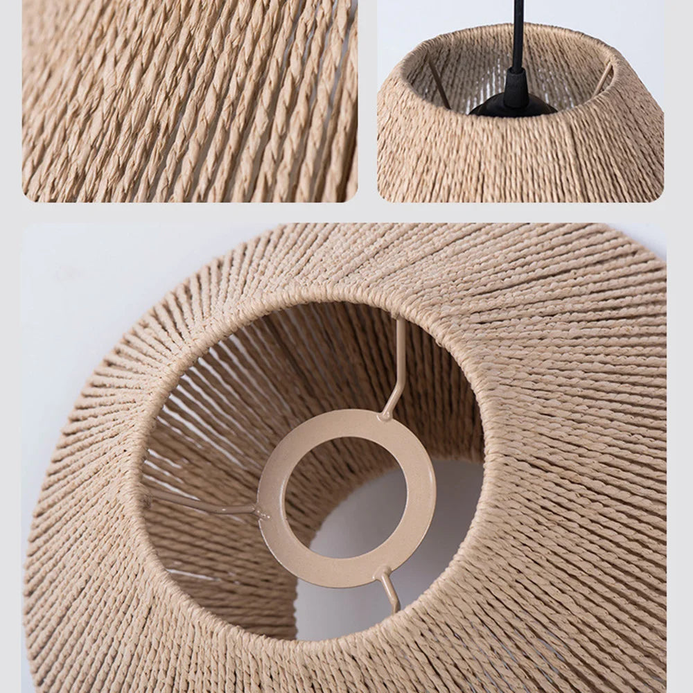 Rattan Pendant Light - Geometric Design Hanging Lamp for a Warm Atmosphere