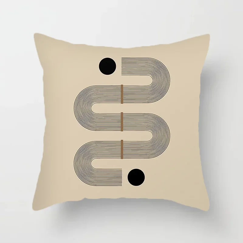 Aurum Cushion Cover - Black and White Abstract Print Decorative Cover