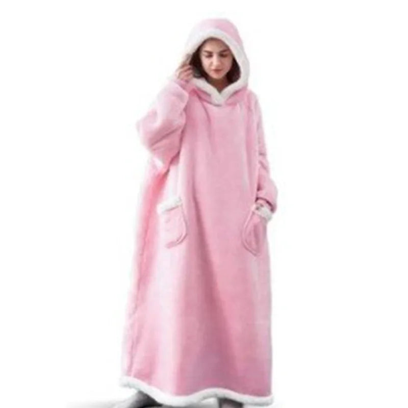 SleeveSnug - Oversized Flannel Sweatshirt Blanket for Winter