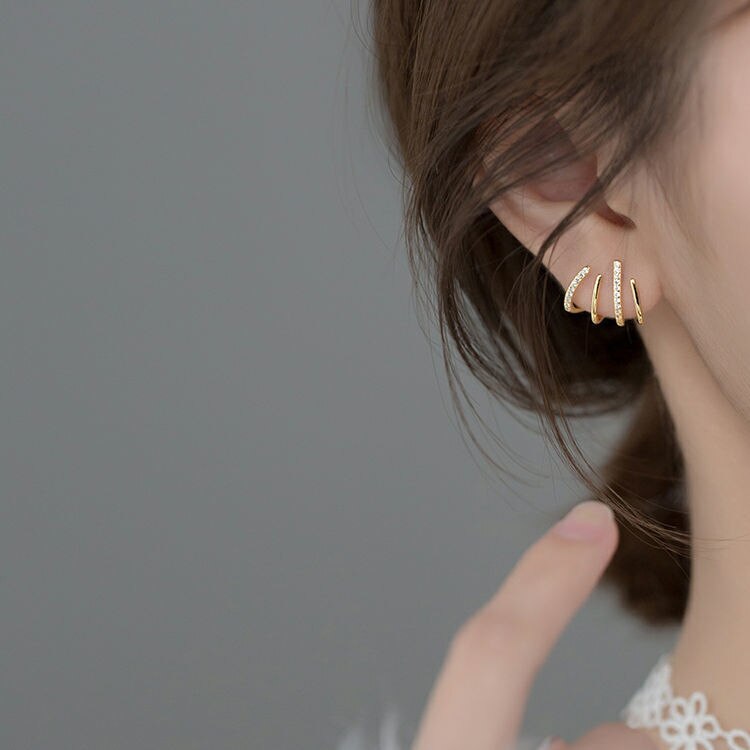 Set Boucles d'Oreilles Griffe 4 Styles en 1 - Polyvalentes