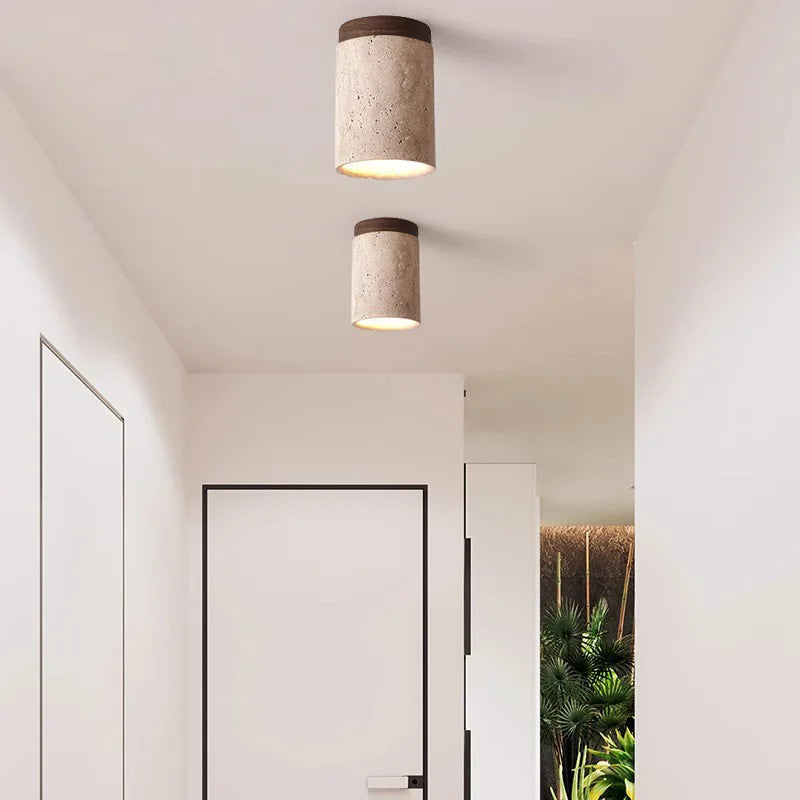Sarelith - Travertine LED Pendant Light for Hallways and Staircases