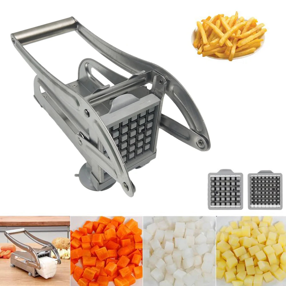Fritzo Vegetable Cutter - Stainless Steel French Fry Cutter for Perfect Cuts