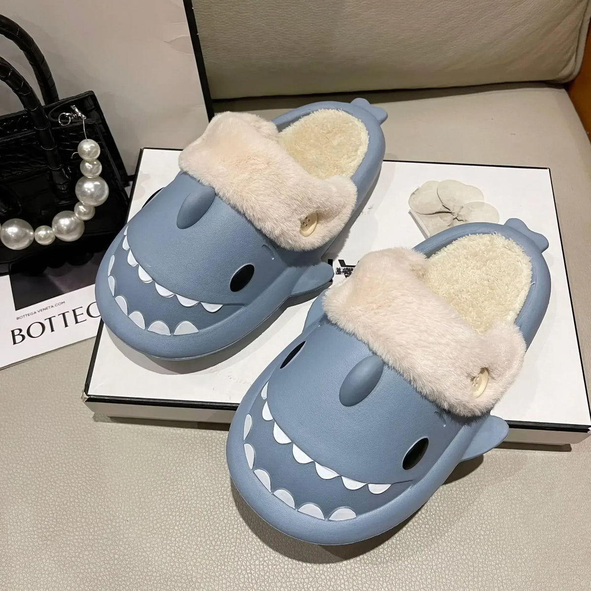 SharkSlippers - Cozy Cotton Shark Slippers for Indoors