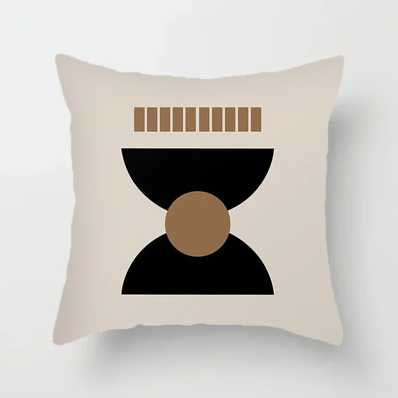 Aurum Cushion Cover - Black and White Abstract Print Decorative Cover
