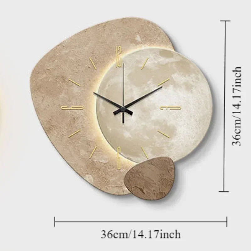 CreamWind Clock - Modern Wall Clock with LED Lighting