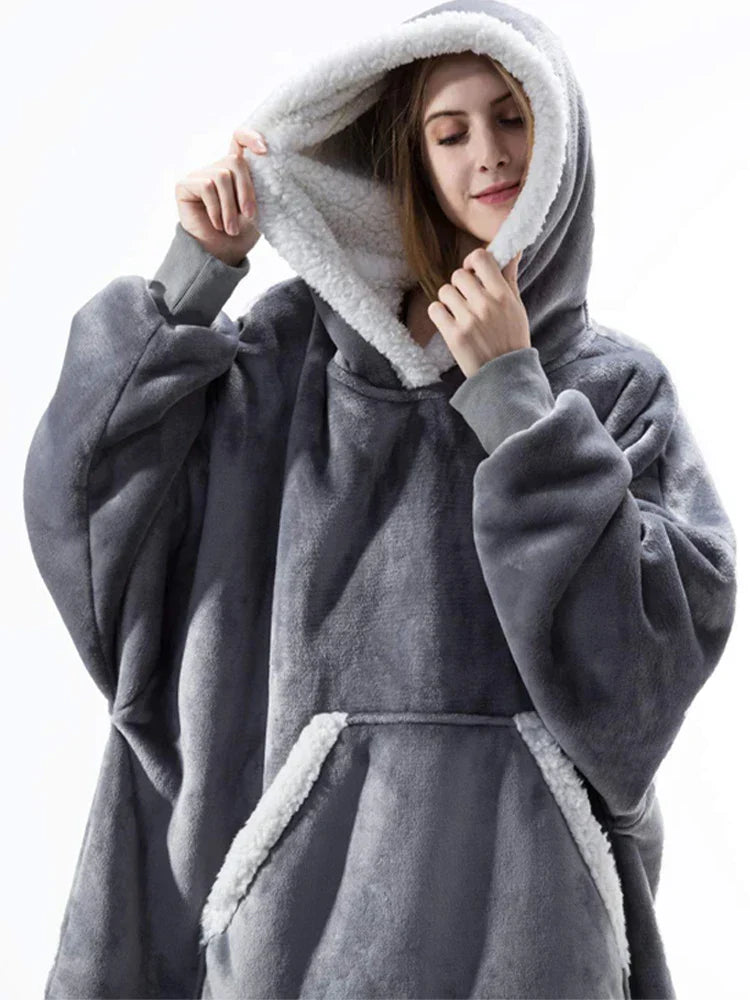 CozyNest FleeceWrap - Oversized Hooded Fleece Blanket