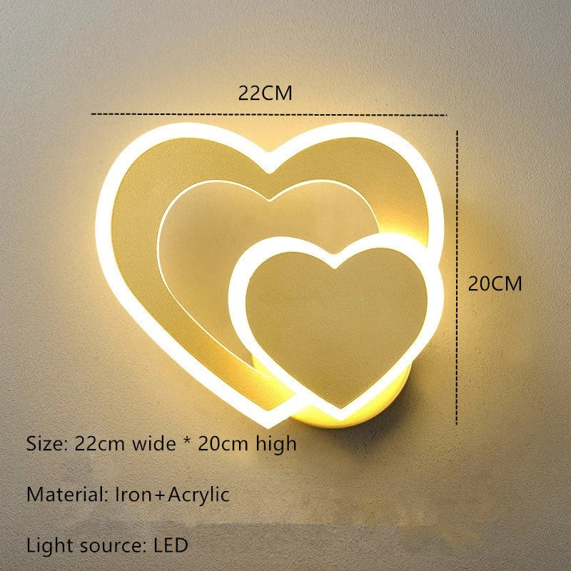 HeartGlow Wall Lamp - Modern LED Heart Wall Light