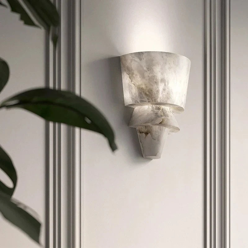 MarbleGlow - Applique murale en pierre naturelle au design minimaliste