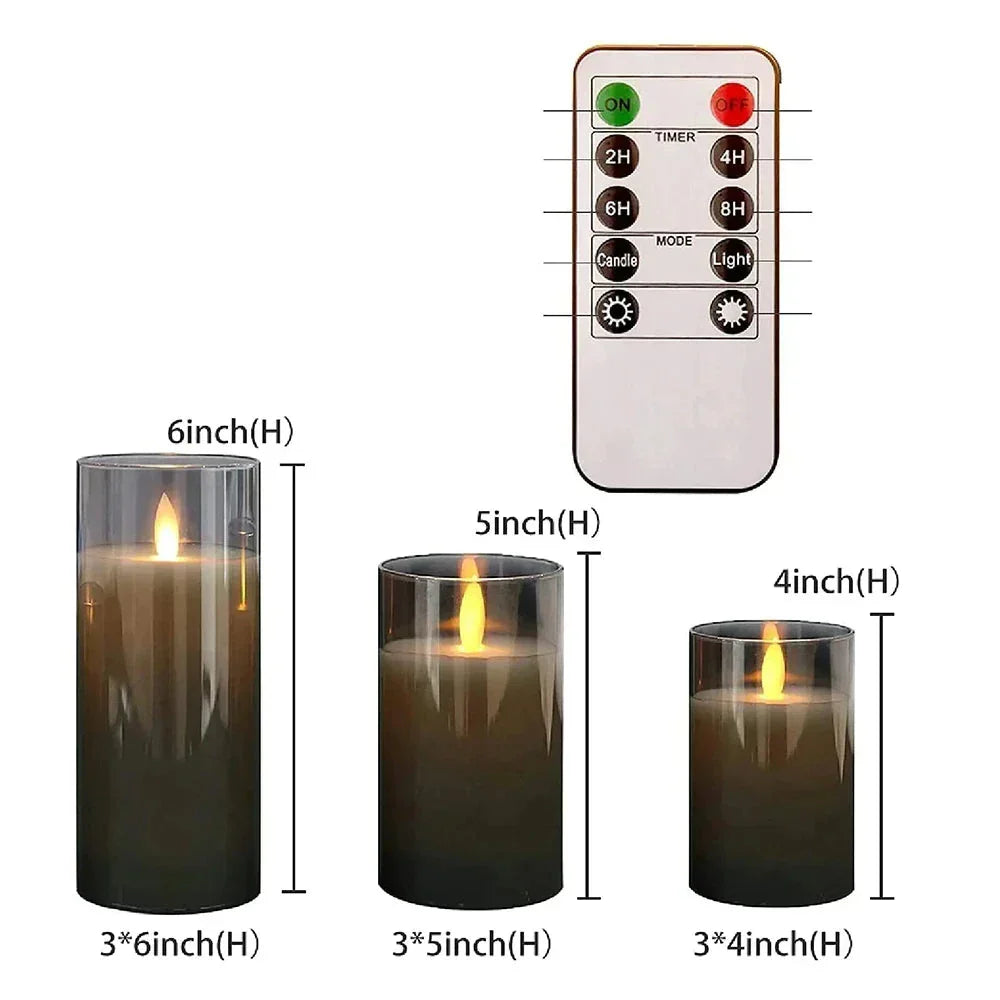 CandleGlow - Remote Control LED Candles, Set of 3