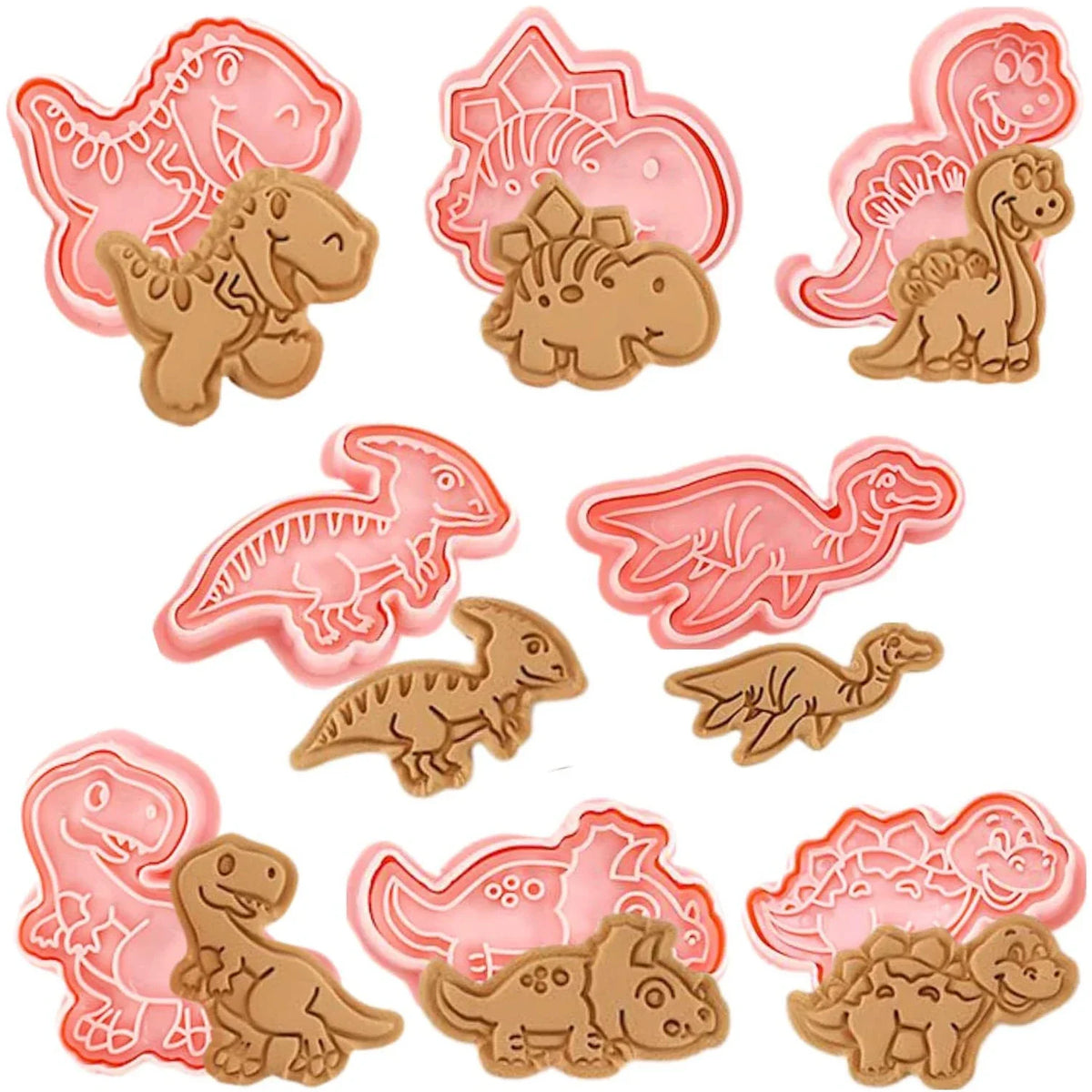 DinoBak - Set of 8 Dinosaur Cookie Cutters
