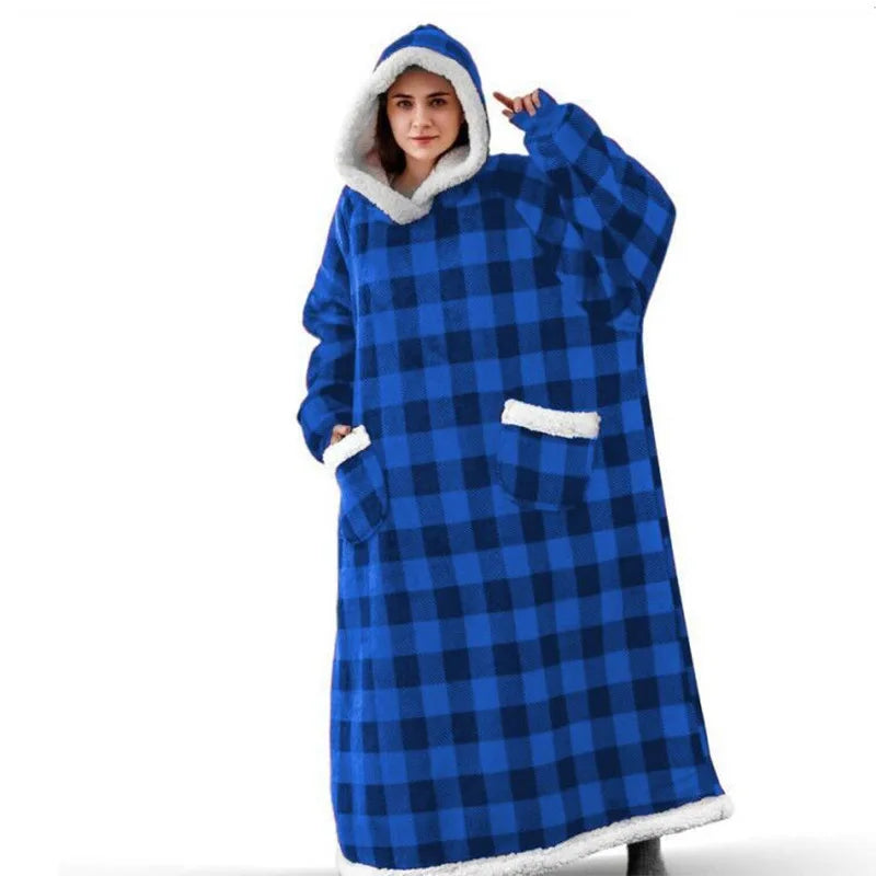 SleeveSnug - Oversized Flannel Sweatshirt Blanket for Winter