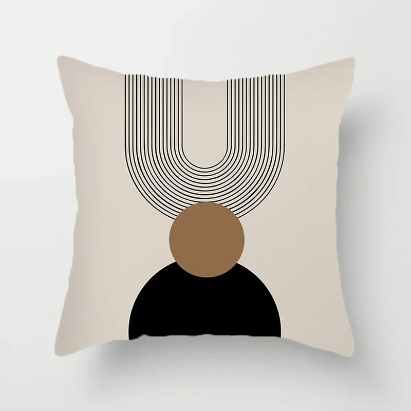 Aurum Cushion Cover - Black and White Abstract Print Decorative Cover