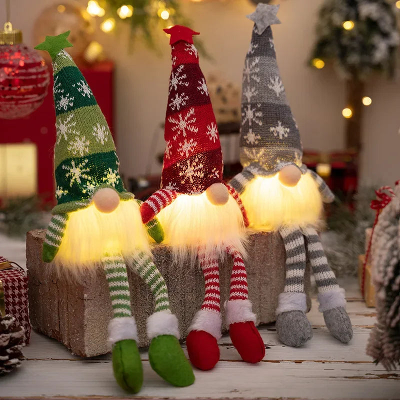 Light-Up Christmas Gnome - Cozy Knit Festive Decoration