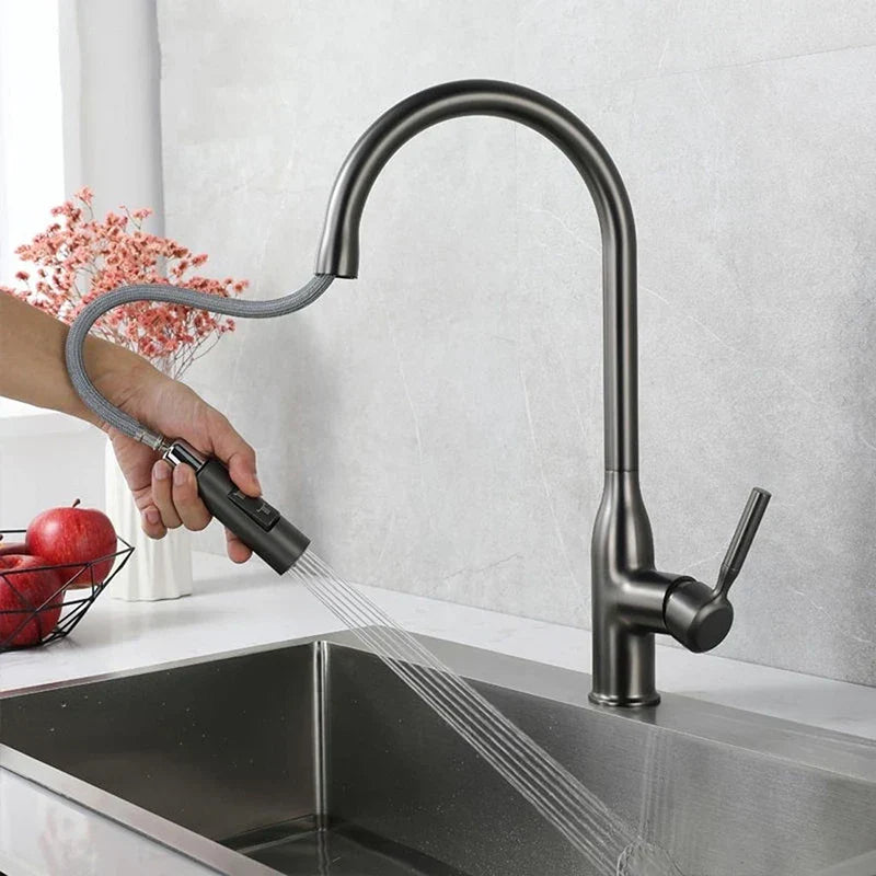SteelFlow - Modern Kitchen Faucet with Pull-Out Sprayer