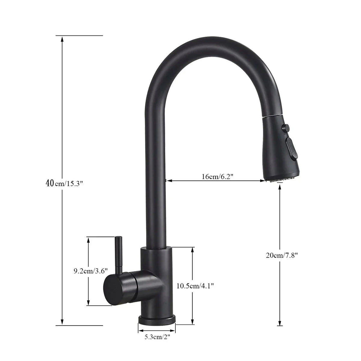 BlackStream - Modern Black Kitchen Faucet with Pull-Out Sprayer