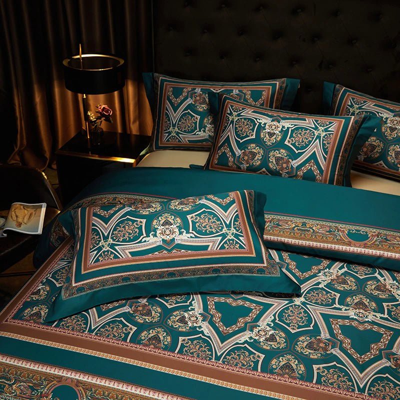 Vintage Grandeur - Navy Blue Egyptian Cotton Duvet Set