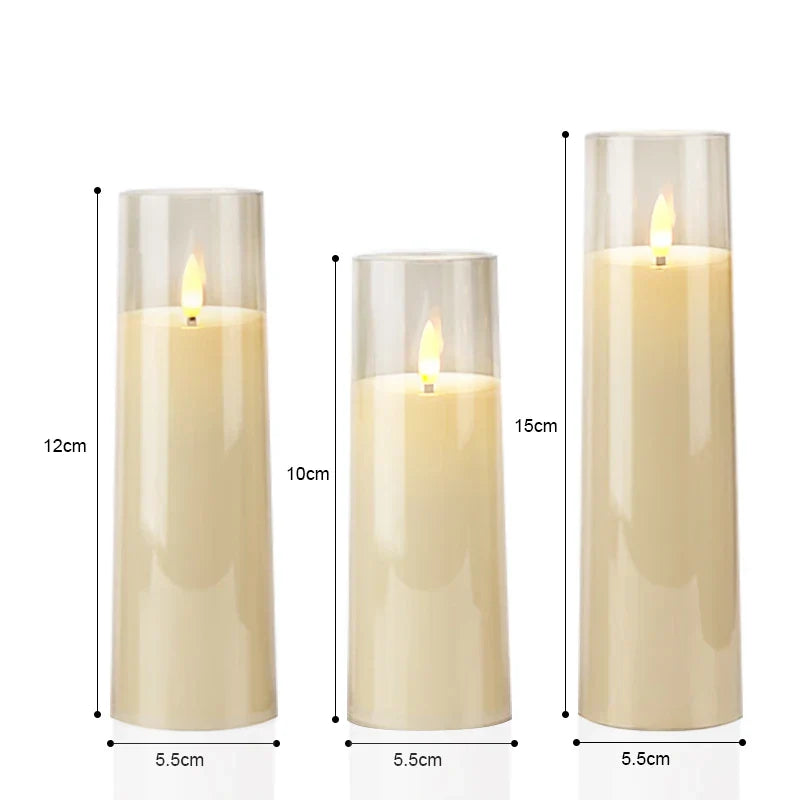 CandleGlow - Remote Control LED Candles, Set of 3