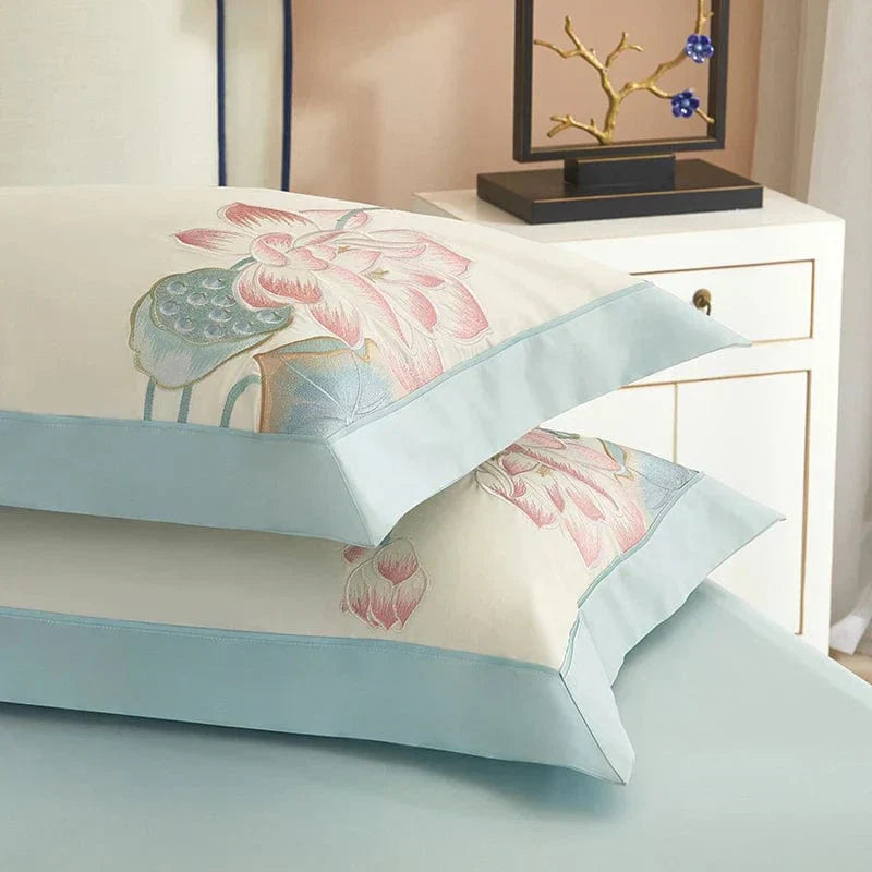 Lotus Blue - Luxury Egyptian Cotton Bedding Set