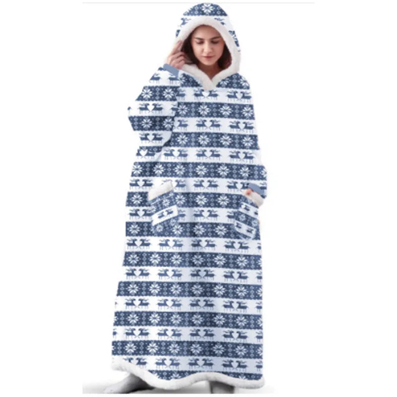 SleeveSnug - Oversized Flannel Sweatshirt Blanket for Winter
