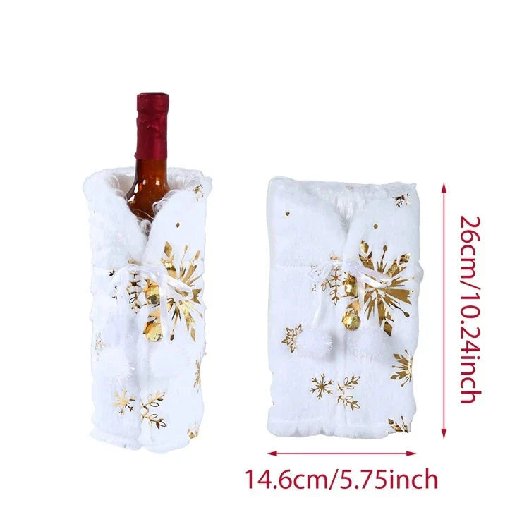 Festive Cheers - Elegant Christmas Wine Bottle Cover