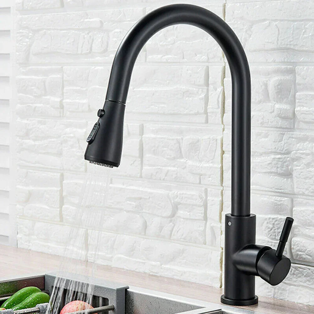 BlackStream - Modern Black Kitchen Faucet with Pull-Out Sprayer