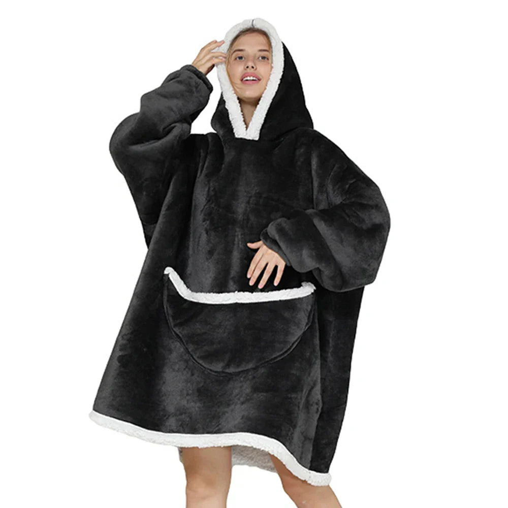SnugJoy Blanket - Oversized Hooded Fleece Blanket with Pockets