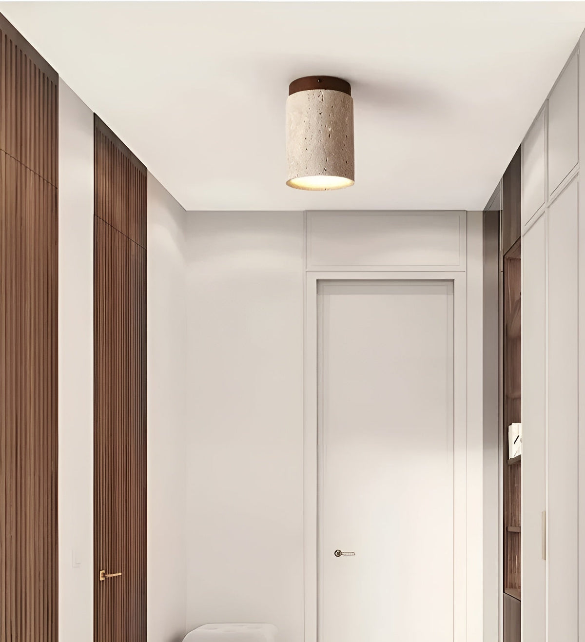 ZenElegance - Wabi Sabi Natural Travertine LED Ceiling Light