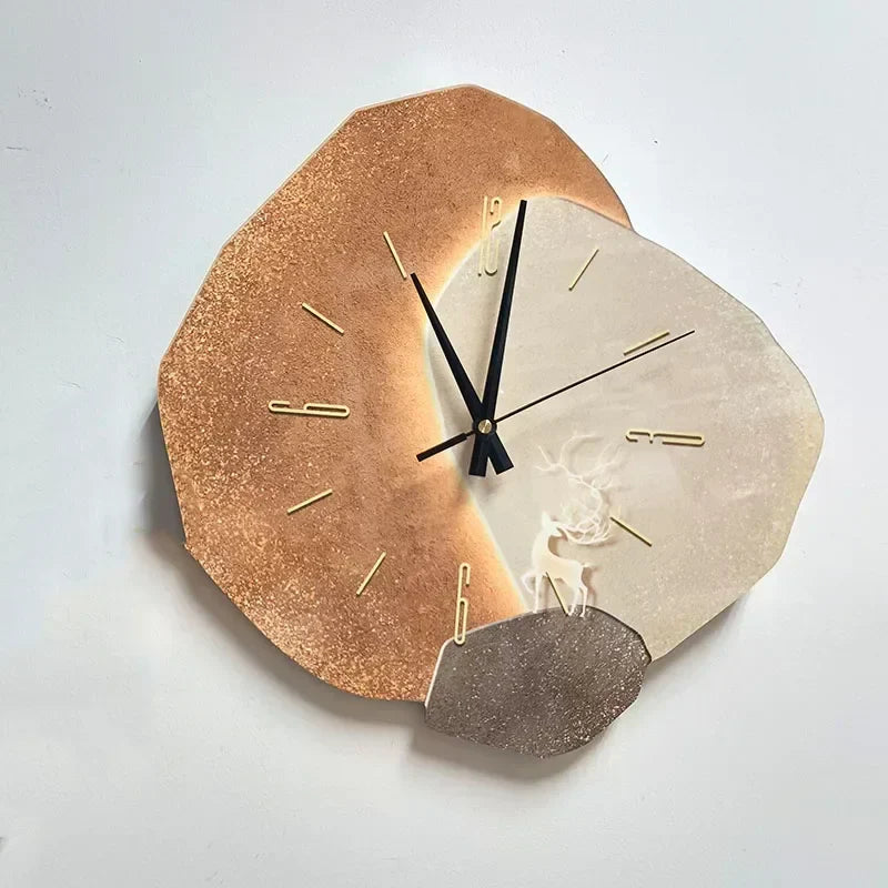 CreamWind Clock - Modern Wall Clock with LED Lighting