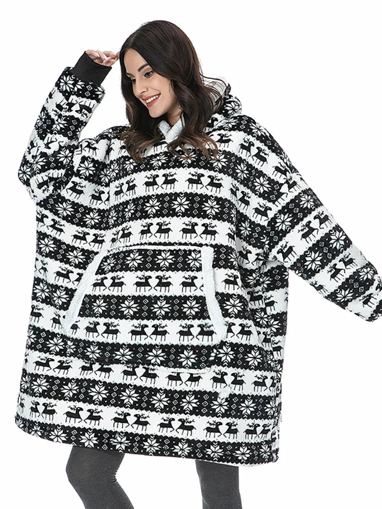 CozyNest FleeceWrap - Oversized Hooded Fleece Blanket