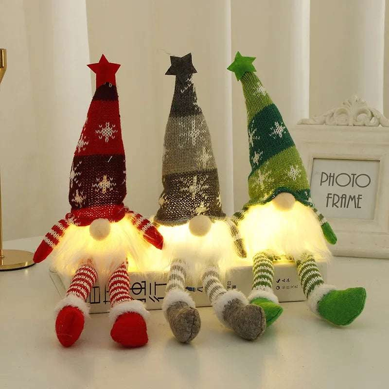 Light-Up Christmas Gnome - Cozy Knit Festive Decoration