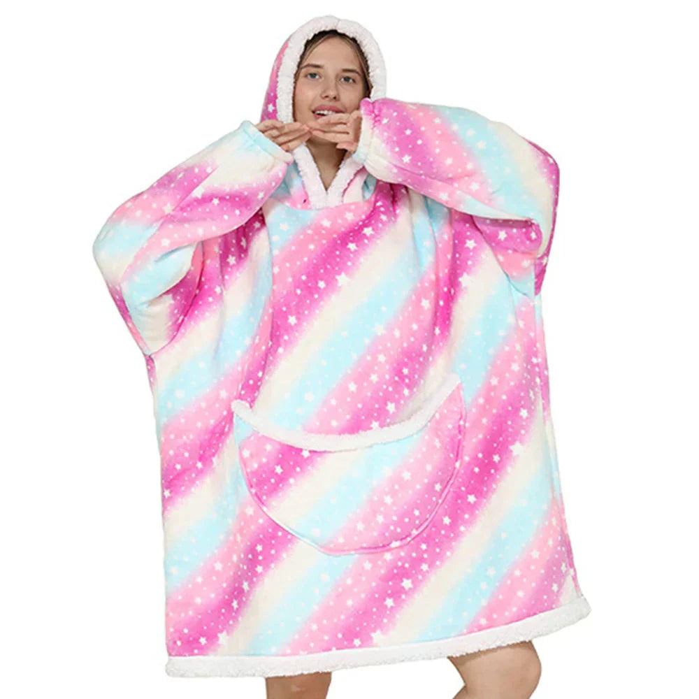 SnugJoy Blanket - Oversized Hooded Fleece Blanket with Pockets